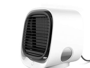 Lincheer Mini Portable Air Conditioner Home Air Conditioning Humidifier Purifier USB Desktop Air Cooler Fan for Office Room (Color : White)