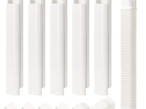3" W 9Ft L Line Set Cover Kit for Mini Split Air Conditioners Decorative PVC Slim Line Cover for Central AC & Heat Pumps Systems Tubing Cover