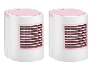 Homoyoyo 2pcs for Personal Usb Design Oval Pink Space Mini Cooler Home Outdoor Office Air Conditioning Cooling Fan Shape