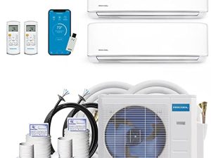 MrCool 36k BTU 21.5 SEER DIY Heat Pump Air Conditioner Mini Split AC/Heating System Unit Wall Mounted Multi-Zone 2 Zone Wifi Compatible with Alexa