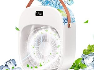 BNT Mini Ac Fan,Upgraded Multifunction 3 in 1 Car Air Conditioner with Mist Sprayer, USB Mini Portable Air Conditioner for Room/Tent/Office/Bedroom/Car