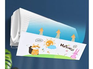 Utopone On-Hook General Air-Conditioning Deflector with Decorative Painting Air-Conditioning Windshield to Avoid Direct Cold Wind 180 ° Adjustment Fabric Material Suitable for Hanging