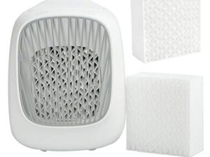 Refrigerator Cooler Dorm Fan Portable Desktop in Air Household Mini Conditioning Small Appliances Corner Fan with Remote (White