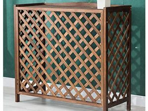 Wooden Air Conditioner Cover Outdoor Wooden Hidden Air Conditioning Fences Screen with Grid Design