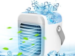 HISORO Mini Air Conditioner Battery Powered Operated Mini Ac For Bedroom Desk Room Car Camping Tent Personal Portable Air Conditioner Cooler Fan (air12-01)