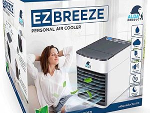 Portable Mini Air Conditioner - USB Powered Cooler - Quiet Desk Fan for Cooling Personal Space - Small Airconditioner Equipped with LED Night Light for Bedroom - Mobile AC For Camping