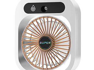 ABLUSER Evaporative Air Cooler USB Charging Fan Full Screen Feel Smart Mini Portable Air Conditioning Fan 3 Speeds Ultra Quiet Multiple Power Mode for Room/Office